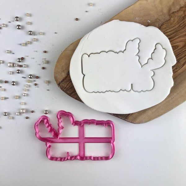 Merry Christmas with Antlers Cookie Cutter