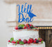 Well Done with Grad Hat Cake Topper Glitter Card Dark Blue
