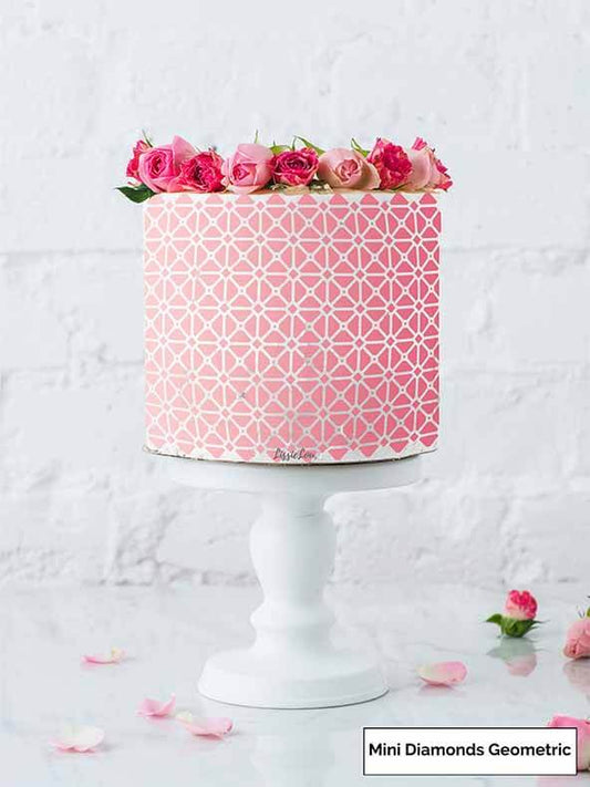 Mini Diamonds Geometric Cake Stencil - Full Size Design