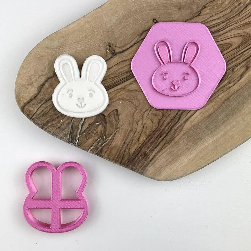 Mini Easter Bunny Face Cookie Cutter and Stamp