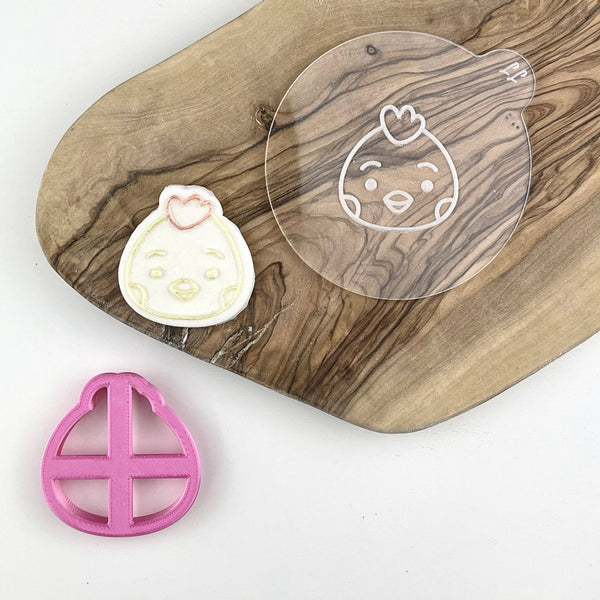 Mini Easter Chick Face Cookie Cutter and Embosser