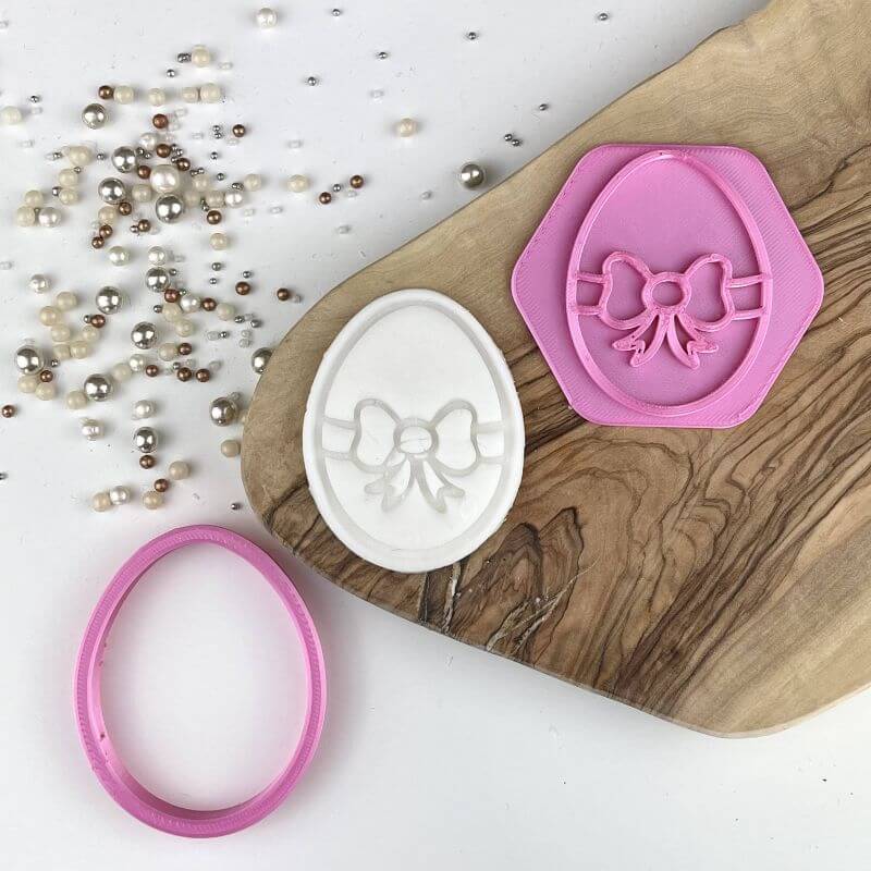 Mini Easter Egg with Bow Cookie Cutter and Stamp