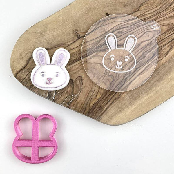 Mini Easter Bunny Face Cookie Cutter and Embosser