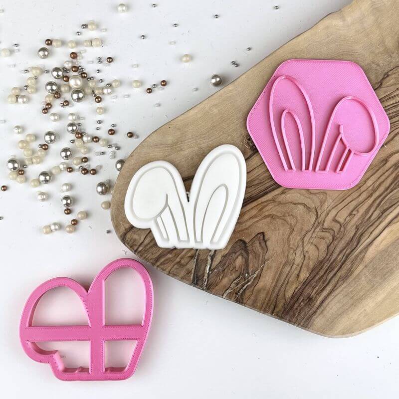 Mini Floppy Bunny Ears Easter Cookie Cutter and Stamp