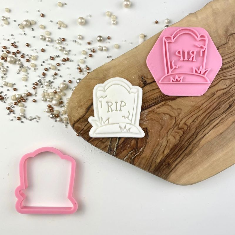 Mini Gravestone Halloween Cookie Cutter and Stamp