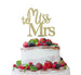 Miss to Mrs Hen Party Cake Topper Glitter Card Gold 