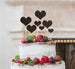 Heart Mixed Sized Cake Topper Set of 7 Cake Topper Glitter Card Black