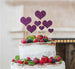 Heart Mixed Sized Cake Topper Set of 7 Cake Topper Glitter Card Dark Purple