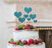 Heart Mixed Sized Cake Topper Set of 7 Cake Topper Glitter Card Light Blue