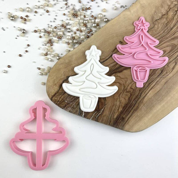 Modern Christmas Tree Cookie Cutter and Stamp