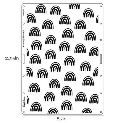 Modern Rainbow Cake Stencil - XL Size Design