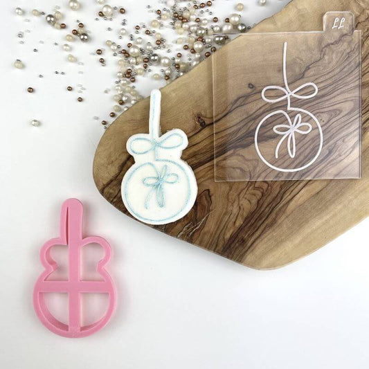 Modern Bauble Christmas Cookie Cutter and Embosser