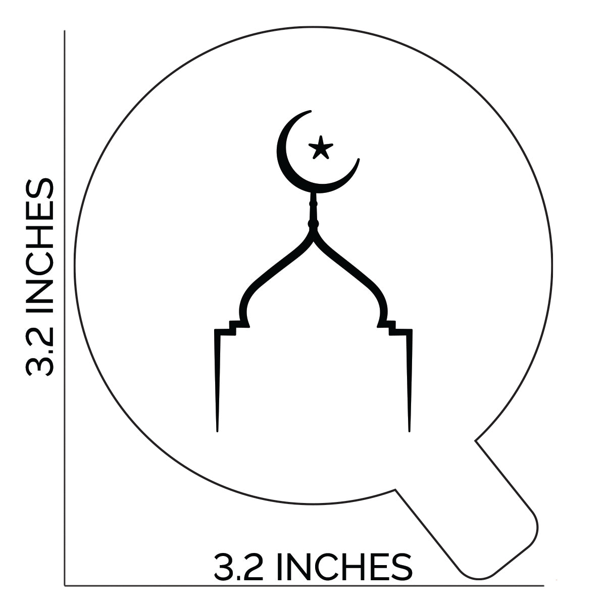 Mosque Silhouette Stencil - Cupcake Size Design