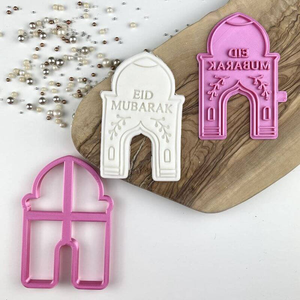 Mosque Outline with Eid Mubarak Ramadan Cookie Cutter and Stamp
