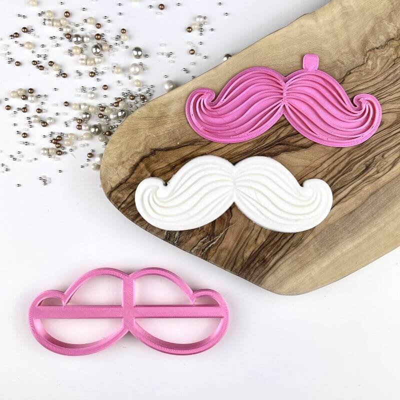 Moustache with Lines Father's Day Cookie Cutter and Stamp