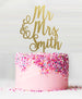 Mr and Mrs Custom Acrylic Cake Topper Mirror Gold