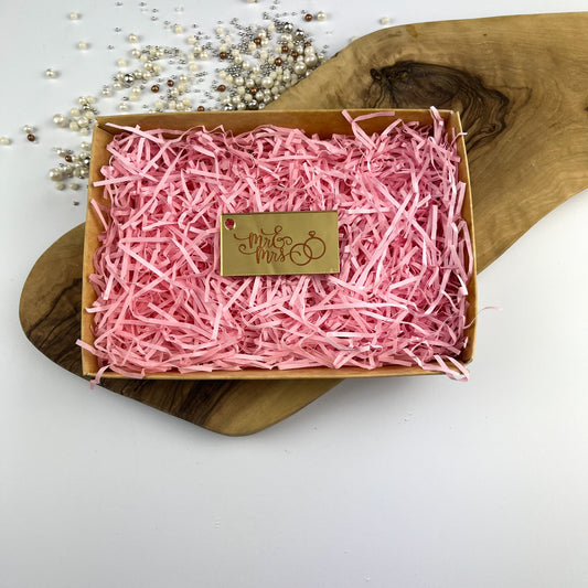 Mr & Mrs with Wedding and Engagement Ring Cookie Box Tags - Pack of 4 - Premium 3mm Acrylic