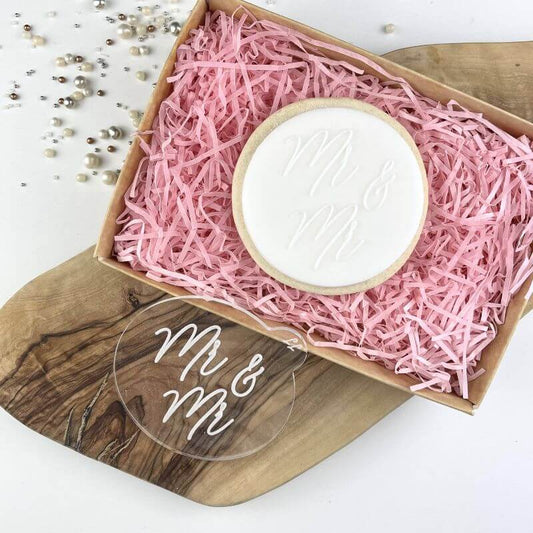 Mr & Mr in Bluebell Font Wedding Cookie Embosser