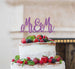 Mr and Mr Line Same Sex Wedding Cake Topper Glitter Card Light Purple