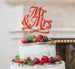 Mr and Mrs Swirly Cake Topper Glitter Card Red
