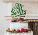 Mr and Mrs Swirly Cake Topper Glitter Card Green