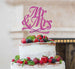 Mr and Mrs Swirly Cake Topper Glitter Card Hot Pink