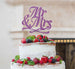 Mr and Mrs Swirly Cake Topper Glitter Card Light Purple