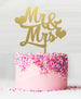 Mr and Mrs Acrylic Cake Topper Mirror Gold