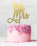Mr and Mrs Pretty Acrylic Cake Topper Mirror Gold