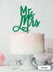 Mr and Mrs Pretty Wedding Cake Topper Premium 3mm Acrylic Green