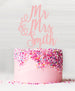 Custom Mr and Mrs Pretty Wedding Acrylic Cake Topper Baby Pink