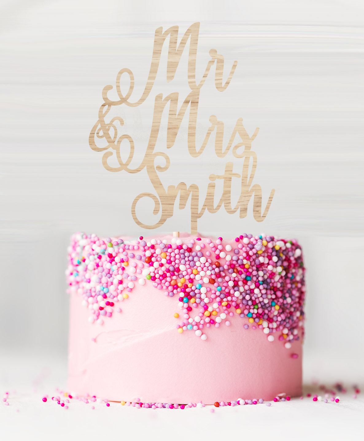 Mr and Mrs Pretty Custom Cake Topper - Acrylic