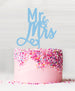 Mr and Mrs Pretty Wedding Acrylic Cake Topper Candy Floss Blue