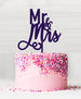Mr and Mrs Pretty Wedding Acrylic Cake Topper Purple