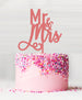 Mr and Mrs Pretty Wedding Acrylic Cake Topper Raspberry Sorbet