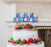 Mrs and Mrs Line Same Sex Wedding Cake Topper Glitter Card Dark Blue
