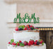 Mrs and Mrs Line Same Sex Wedding Cake Topper Glitter Card Green