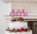 Mrs and Mrs Line Same Sex Wedding Cake Topper Glitter Card Hot Pink
