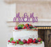 Mrs and Mrs Line Same Sex Wedding Cake Topper Glitter Card Light Purple