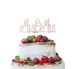 Mrs and Mrs Line Same Sex Wedding Cake Topper Glitter Card White
