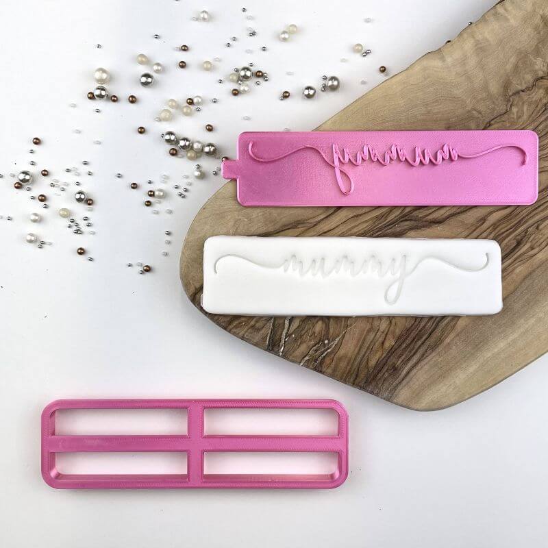 Mummy in Verity Font Mother's Day Cookie Cutter and Stamp