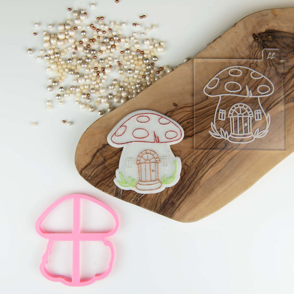 Toadstool with Door Fairy Cookie Cutter and Embosser by Mays Bakes