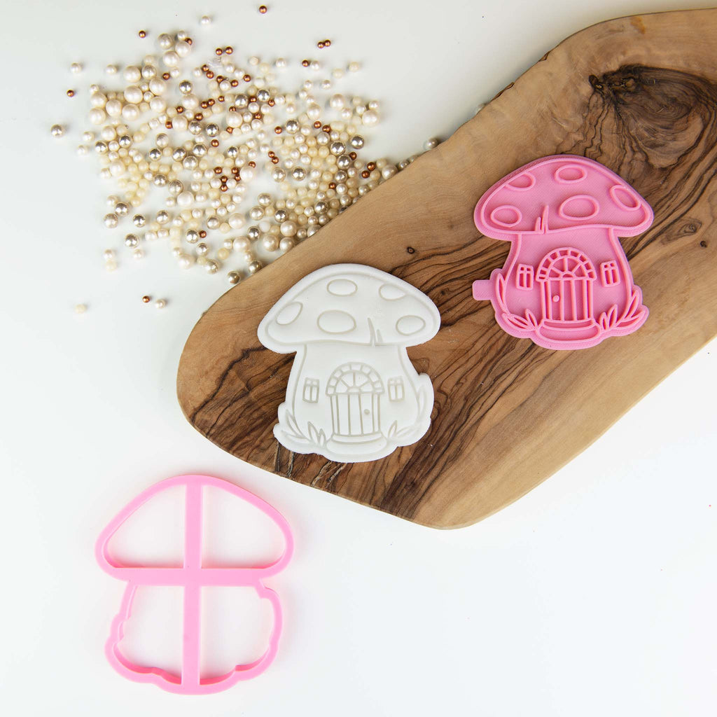 Toadstool with Door Fairy Cookie Cutter and Stamp by Mays Bakes