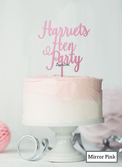 Custom Hen Party With Name Pretty Acrylic Shopify - Mirror Pink
