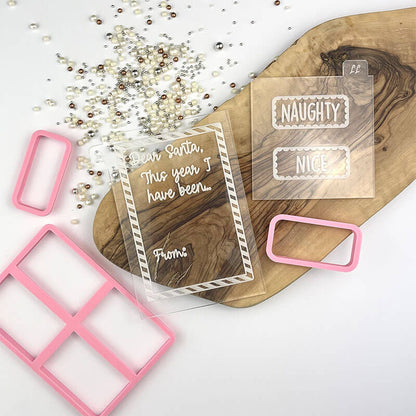 AlphaBakes Naughty or Nice Customisable Letter Cookie Cutter and Embosser