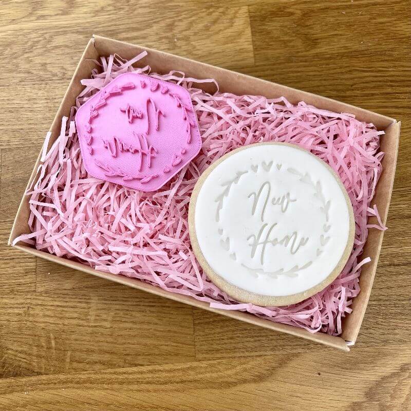 New Home Floral Heart Circle Cookie Stamp