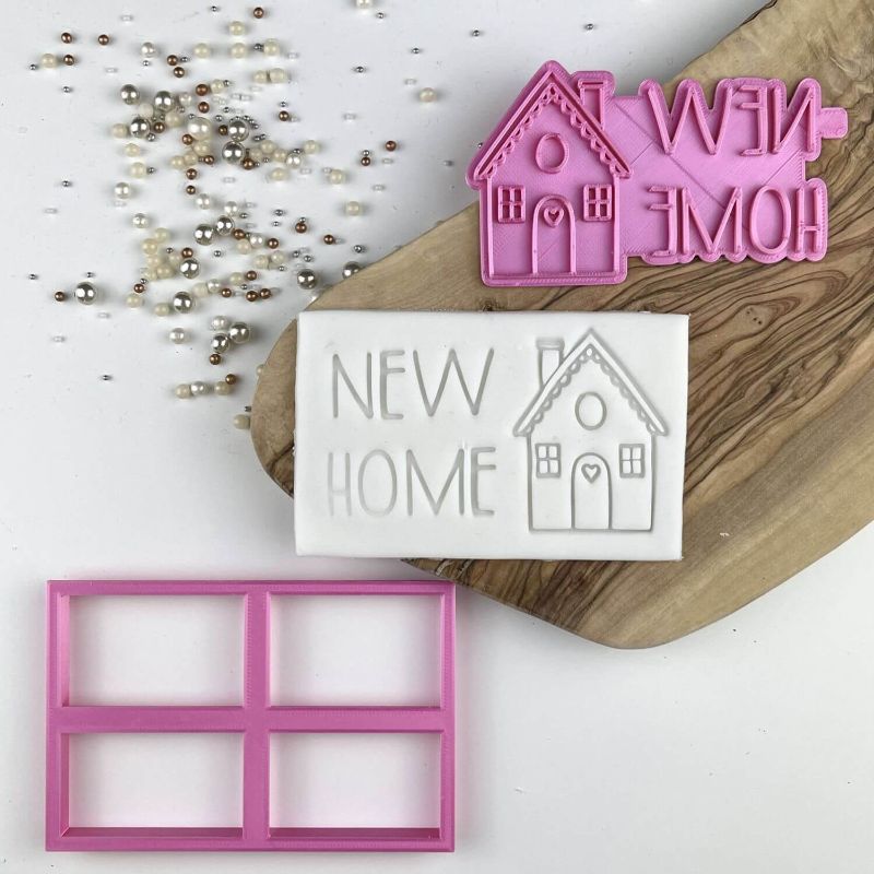 New Home with House Cookie Cutter and Stamp