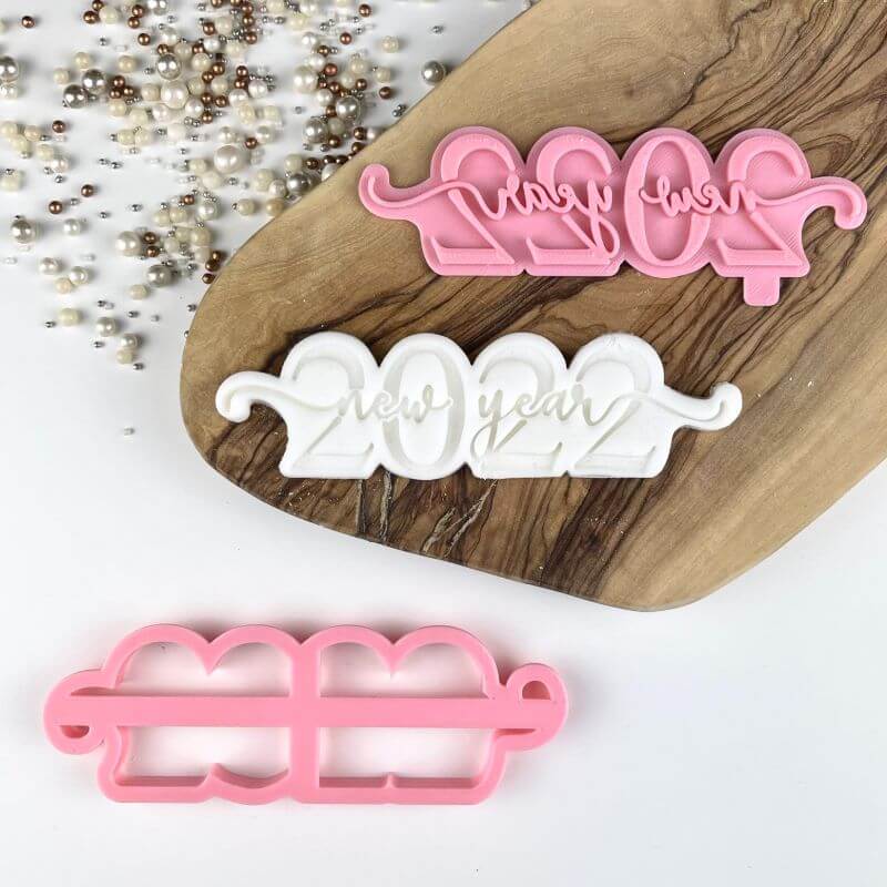 2022 in Verity Font New Year Cookie Cutter and Stamp