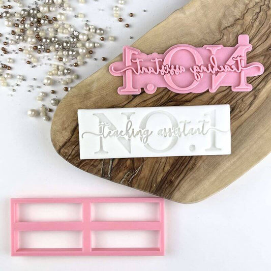 No. 1 Teaching Assistant in Verity Font Teacher Cookie Cutter and Stamp by The Three Biscuiteers