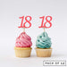 Number 18 Cupcake Toppers Pack of 12